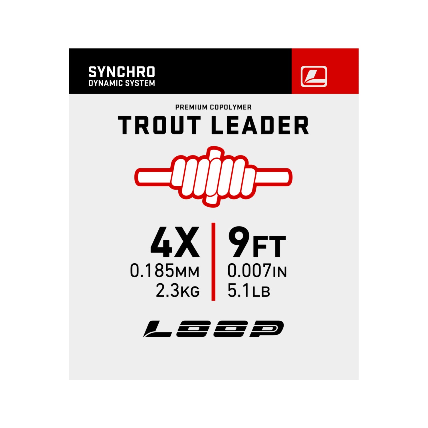 Synchro 9' Nylon Leader - 6X 0,128 mm